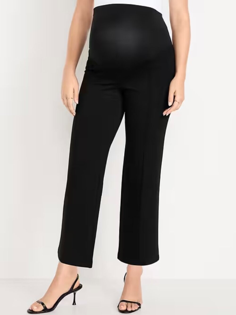 Old Navy Maternity Full-Panel Stevie Straight Pants - Black, M
